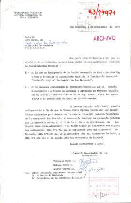 [Carta de Trabajadores Fundación Hospital Parroquial de San Bernardo, solicita información sobre financiamiento del reciento]