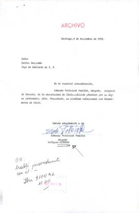 [Carta dirigida al Jefe de Gabinete Presidencial indicando problemática en Gendarmería]