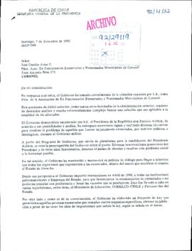 [Carta de Subsecretario General de la Presidencia a situación de trabajadores municipales exonerados políticos de Correos de Chile]