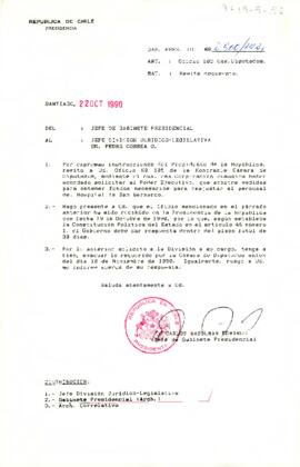 [Carta de Jefe de Gabinete a Sr. Pedro Correa sobre reajuste al personal del Hospital de San Bernardo]