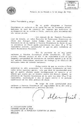 [Carta de S.E El Presidente Patricio Aylwin a Presidente de la República Federativa de Brasil]