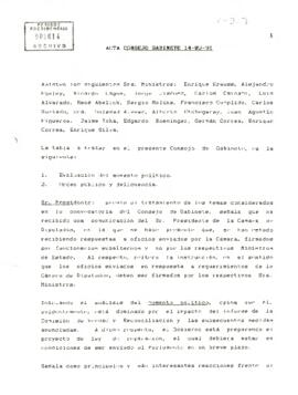 Acta Consejo de Gabinete de 14-03-91