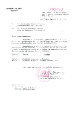 [Oficio Ord. N° 4379 de Jefe de Gabinete Presidencial, remite copia de carta]