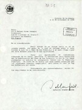 [Carta del Presidente de la República respondiendo a Comité Ciudadano de Chañaral  III Región].