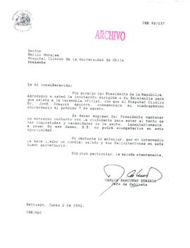 [Carta del Jefe de Gabinete de la Presidencia a Director del Hospital Clínico de la Universidad de Chile]