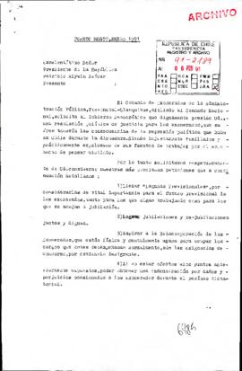 [Carta del Comando de Exonerados de la Administración Pública Provincial-Llanquihue dirigida al Presidente Patricio Aylwin]