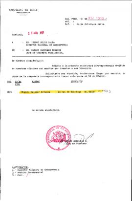 [Envío de copias de documentos a Sr. Carlos Bascuñán Edwards Jefe de Gabinete Presidencial]