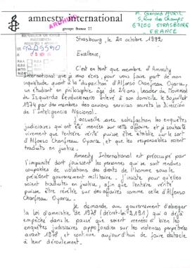 [Carta de Amnistía Internacional de Francia]
