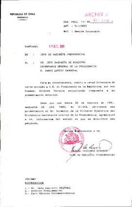 [Oficio del Jefe de Gabinete Presidencial dirigido al Alcalde de Vina del Mar, Alcalde de Viña del Mar]