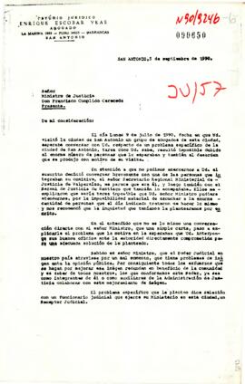[Carta de Sr. Enrique Escobar al Ministro de Justicia]