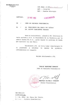 [Oficio Gab. Pres. Ord. N° 5347 de  Jefe de Gabinete Presidencial, remite copia de carta que se indica]