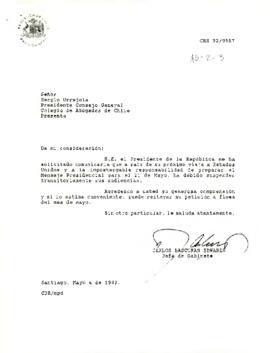 [Carta de suspensión de audiencia con Presidente Consejo General Colegio de Abogados de Chile].