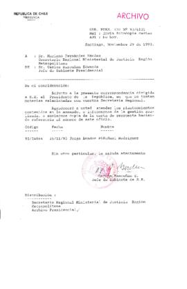 [Oficio Gab. Pres. Ord. N° 6131 de Jefe de Gabinete Presidencial, remite copia de carta que se indica]