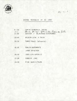 Agenda Miércoles 27 de 1990