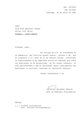 Carta respuesta a su carta de 25 de febrero último, consultada la Superintendencia de Seguridad Social