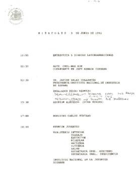 Programa miércoles 3 de junio de 1992