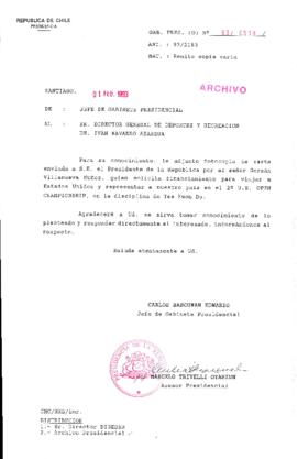 [Oficio  Gab. Pres. Ord. N° 0516  de Jefe de Gabinete Presidencial, remite copia de carta que se indica]