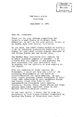 [Carta dirigida al Presidente Patricio Aylwin Azócar de George Bush]