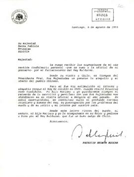 [Carta de condolencias del Presidente Patricio Aylwin Azócar]
