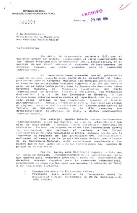 [Carta del Ministro de Relaciones Exteriores]