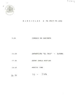 Programa miércoles  8 julio de 1992
