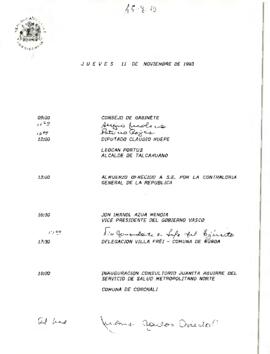 Programa jueves 11 de noviembre de 1993