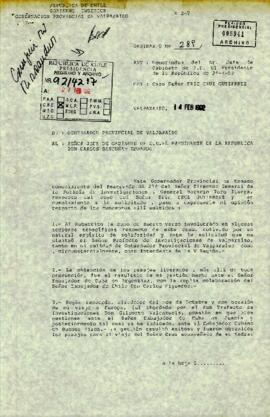 [Carta de Gobernador de Valparaíso dirigida a Jefe de Gabinete]