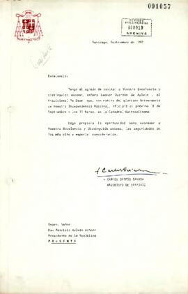 [Carta del Arzobispo de Santiago dirigida al Presidente Patricio Aylwin]