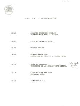 Programa martes 7 de julio de 1992