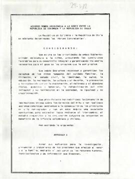 [Acuerdo sobre asistencia a la niñéz entre Chile y Colombia]