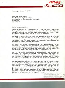 Carta del Presidente del Directorio Compañías de Seguros Generales, Vida y Crédito Continental S.A.