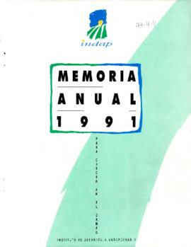 Memoria Anual 1991, Instituto de Desarrollo Agropecuario (INDAP).