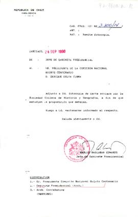 [Carta del Jefe de Gabinete Presidencial a Ministro de Relaciones Exteriores, Enríque Silva Cimma]