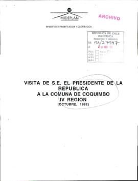 [Visita del Presidente Patricio Aylwin en Coquimbo en octubre de 1992]