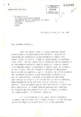 [Carta del embajado de Chile en Bélgica]