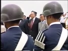 Presidente Aylwin en conjunto con el Presidente de Argentina Carlos Menem  inaugura el Oleoducto Trasandino: video