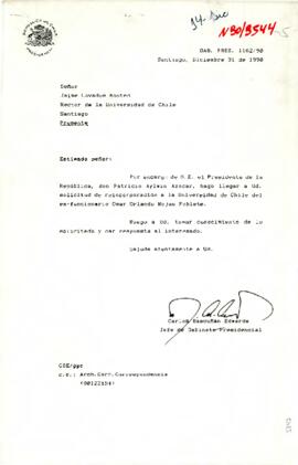[Carta de Presidencia, dirigida a Rector de la Universidad de Chile]