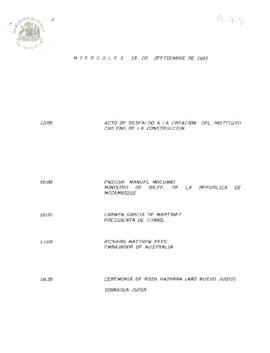 Programa Miércoles 15 de Septiembre de 1993.