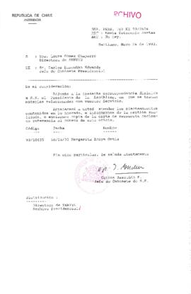 [Oficio  Gab. Pres. Ord. N° 2676 de Jefe de Gabinete Presidencial, remite copia de carta que indica]