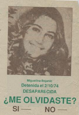 Miguelina Bojanic detenida el 2/10/74 ¿Me olvidaste?