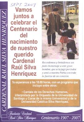 Vamos juntos a celebrar el Centenario del nacimiento de nuestro querido Cardenal Raúl Silva Henríquez