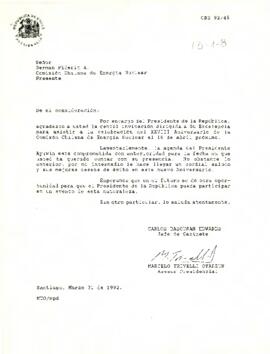 [Carta de rechazo a invitación a la celebración del XXVIII Aniversario de la Comisión Chilena de ...