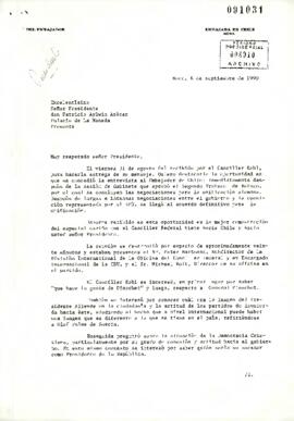 [Carta del Embajador de Chile en Alemania dirigida al Presidente Patricio Aylwin]