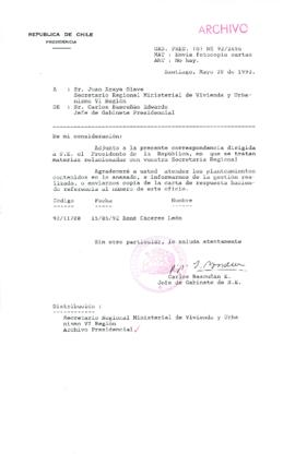 [Oficio Ord. N° 2656 de Jefe de Gabinete Presidencial, remite copia de carta]