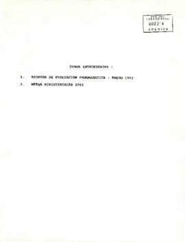 Reunión de evaluación programática - Enero 1992