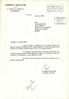 [Carta de Consejero Comercial Embajada de Francia en Chile dirigida a Jefe de Gabinete]