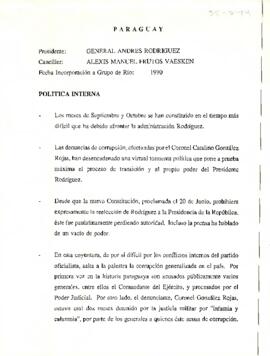 Paraguay- VI cumbre presidencial del grupo de Rio.
