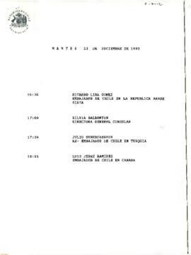Programa Martes 22 de Diciembre de 1992.