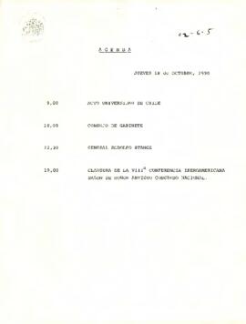 Agenda del 18 de Octubre de 1990