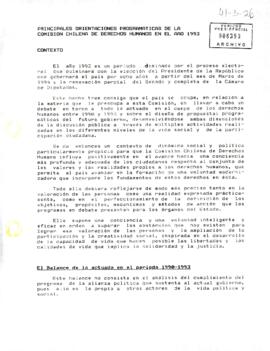 Principales orientaciones programáticas de la Comisión Chilena de Derechos Humanos en el año 1993